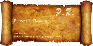 Purczl Remig névjegykártya